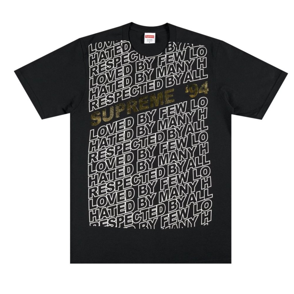 Supreme Respected Short Sleeve Tee - Black - Size Small